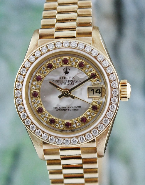 (image for) 100% ORIGINAL ROLEX LADY 18K YELLOW GOLD OYSTER PERPETUAL DATEJUST / 79138